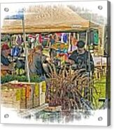 Ramshackle Trio Playing At The Plymouth Farmers Market Acrylic Print
