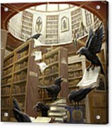 Ravens In The Library Acrylic Print