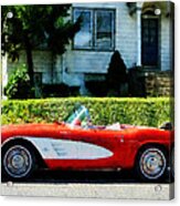 Red And White Corvette Convertible Acrylic Print