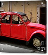 Red Deux Chevaux Acrylic Print