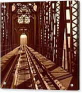 Red River Train Bridge #2 Acrylic Print