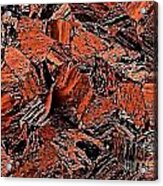 Burnt Red Cubist Rocks Acrylic Print
