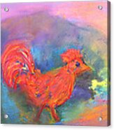 Red Rooster By The Sandias Acrylic Print