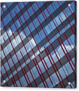 Red Stripes In Blue Acrylic Print