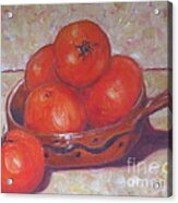 Red Tomatoes In A Dish Acrylic Print