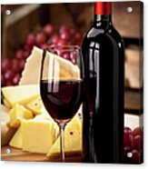 Red Wine And Cheese Acrylic Print