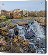 Reedy Falls At Dusk In Downtown Greenville Sc Acrylic Print