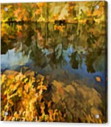Reflection Of Autumn Colors On The Canal Ii Acrylic Print