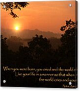 Rejoice - How To Live Your Life Acrylic Print