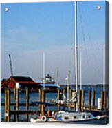 Relaxing At The Dock In Saint Michaels Maryland Acrylic Print