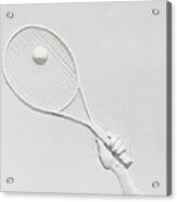 Relief Of Tennis Racket Acrylic Print