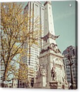 Retro Picture Of Indianapolis Soldiers And Sailors Monument Acrylic Print