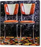 Retro Red Chairs Acrylic Print