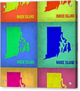 Rhode Island Pop Art Map 1 Acrylic Print