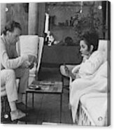 Richard Burton And Elizabeth Taylor Playing Gin Acrylic Print