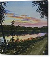 River Sunset Acrylic Print