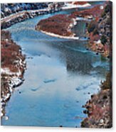 River Winter Blue Acrylic Print