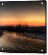 Riverscape At Sunset Acrylic Print
