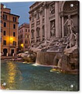Rome's Fabulous Fountains - Trevi Fountain At Dawn Acrylic Print