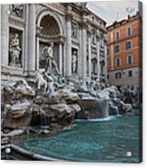 Rome's Fabulous Fountains - Trevi Fountain No Tourists Acrylic Print