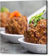 Row Of Asian Meatballs Acrylic Print