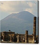 Ruins Of Pompeii And Mt Vesuvius Acrylic Print