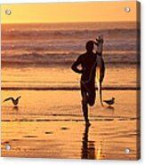 Running To Surf Acrylic Print