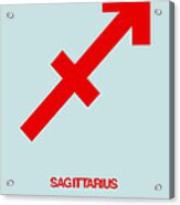 Sagittarius Zodiac Sign Red Acrylic Print