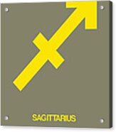 Sagittarius Zodiac Sign Yellow Acrylic Print