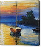 Sailboat At Sunset Acrylic Print
