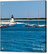 Sailboats And Brant Point Lighthouse Nantucket Acrylic Print