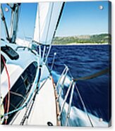 Sailing With Sailboat Acrylic Print