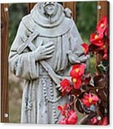 Saint Francis Next To Bigonia Flower Acrylic Print