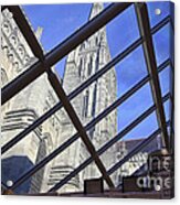 Salisbury Cathedral Spire From The Shop Acrylic Print