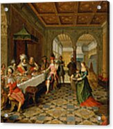 Salome Presenting The Head Of St. John The Baptist To King Herod Oil On Panel Acrylic Print