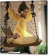 Samantha Jones Wearing A Yellow Dress By Rudi Acrylic Print