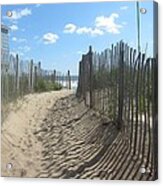 Sand Fence At Southern Shores Acrylic Print
