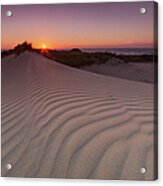 Sand Ripples On Sea Dunes At Sunset Acrylic Print