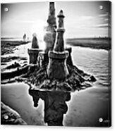 Sandcastle In Black And White Acrylic Print
