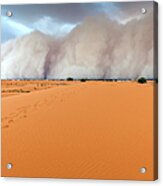 Sandstorm Approaching Merzouga Acrylic Print