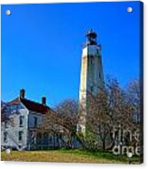 Sandy Hook Lighthouse And Keepers Quarters Acrylic Print