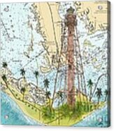 Sanibel Island Lighthouse Fl Nautical Chart Map Art Cathy Peek Acrylic Print