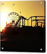 Santa Monica Pier Sunset Acrylic Print