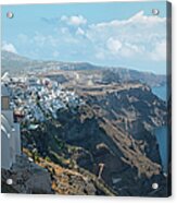 Santorini Coastline At Fira Thira Acrylic Print