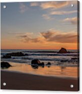 Scenic View Of Beach At Sunset, San Acrylic Print