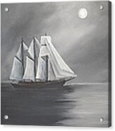 Schooner Moon Acrylic Print