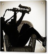 Seated Saxophone Playere Acrylic Print