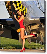 Sexy 1940s Style Pin-up Girl Posing Acrylic Print