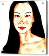 Sexy Freckle Faced Beauty Lucy Liu Version Ii Acrylic Print