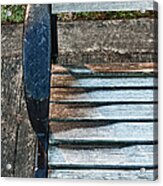 Shadow Protecting Frost On Bench Acrylic Print